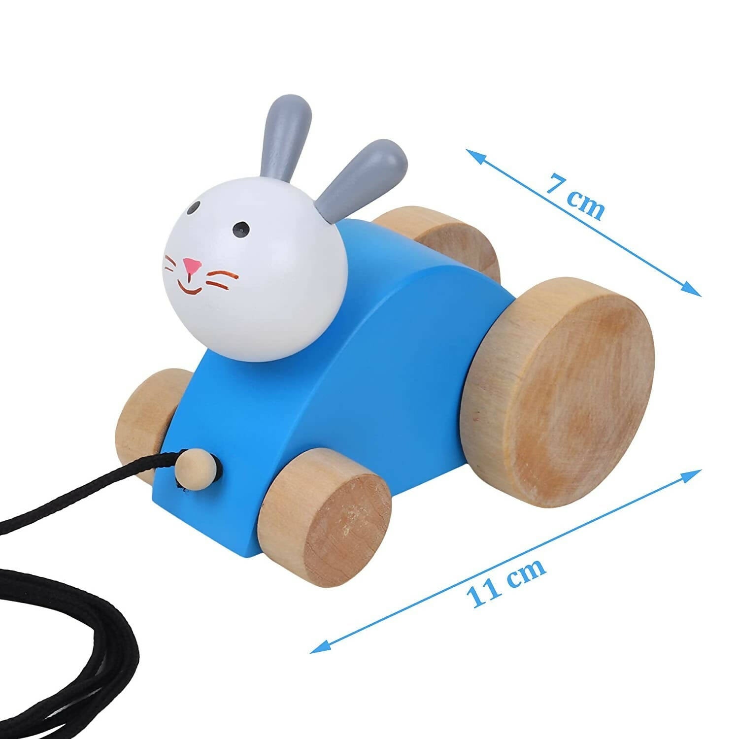Matoyi Fish Rattle & Blue Rabbit Pull Along & Flat Disk Rattle & Bear Teether For Kids | Grocsy