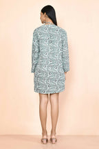 Turquoise Blue Platinum Creap Printed Co-Sets - Femella | Grocsy