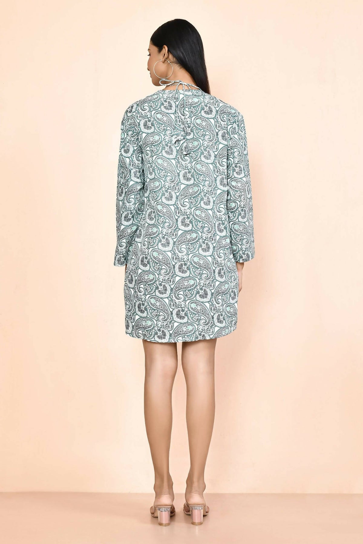 Turquoise Blue Platinum Creap Printed Co-Sets - Femella | Grocsy