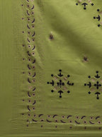 Yufta Women Blue and Green Embroidered Kurta with Trouser and Dupatta Set | Grocsy