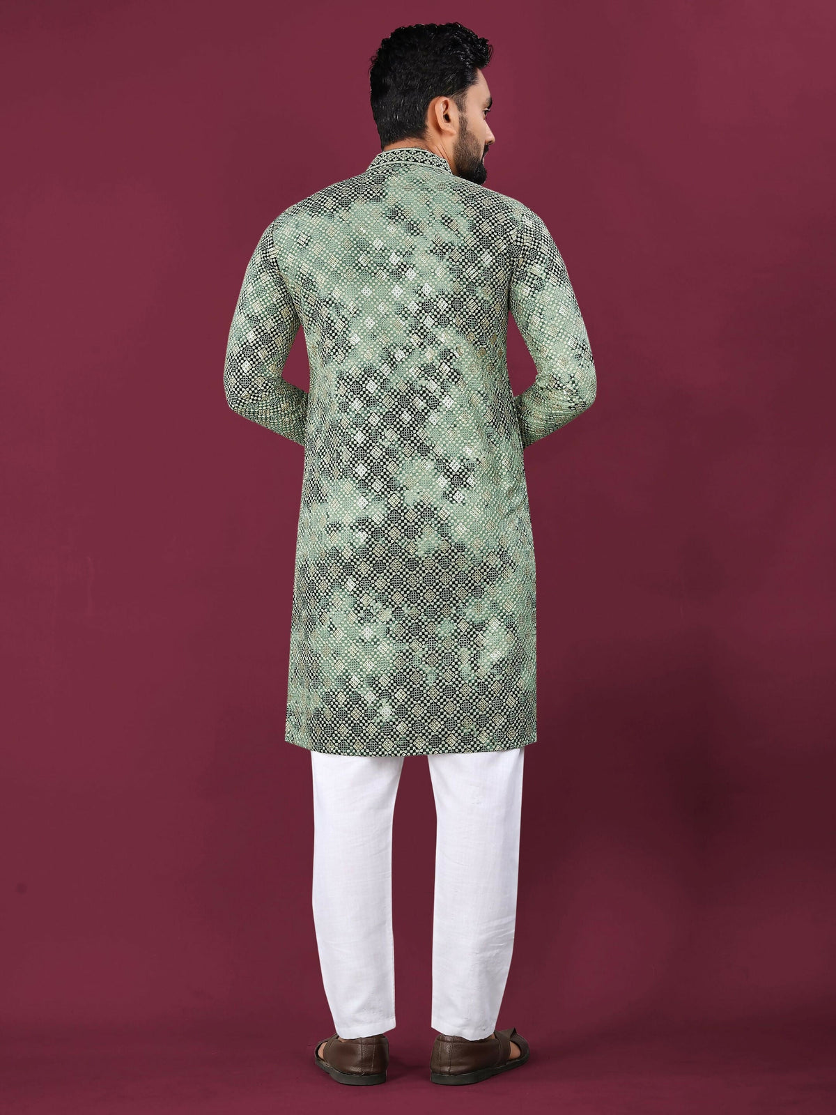 Anaita Green Chikankari Work Viscose Rayon Straight Kurta | Grocsy