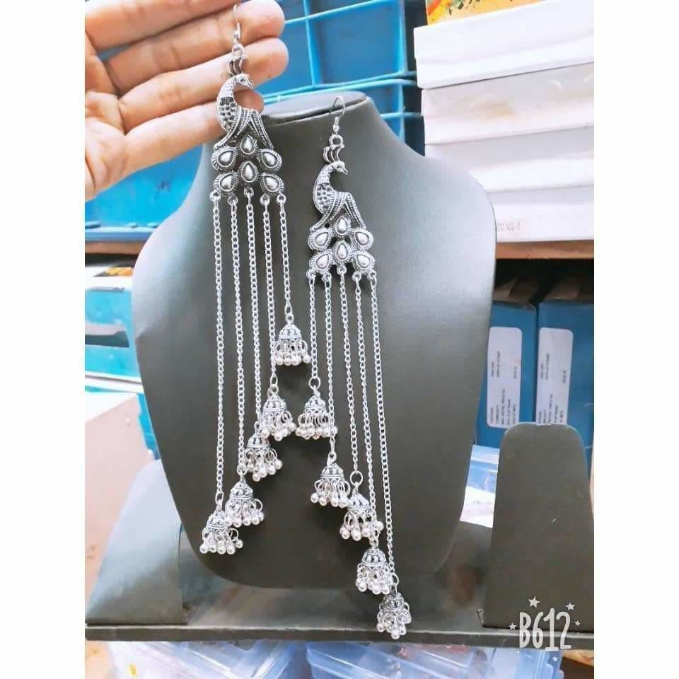 MS Fashion India Peacock Design Earrings With Hanging five Jhumkas | Grocsy