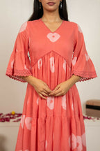 Joban Fashion Pink Tie & Dye Cotton Dress | Grocsy