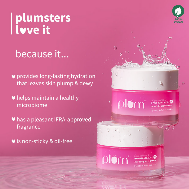 Plum Bulgarian Rose And 1% Hyaluronic Acid Dew-It-Light Gel Cream | Grocsy