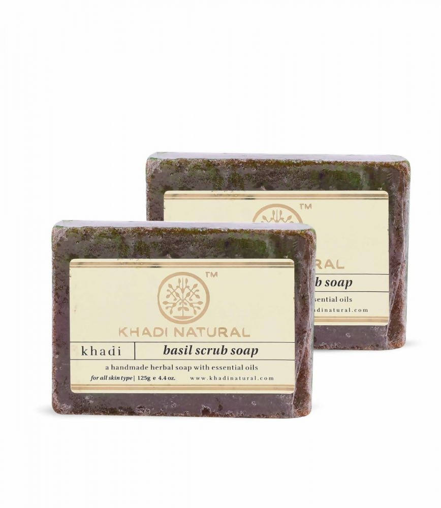 Khadi Natural Herbal Basil Scrub Soap | Grocsy