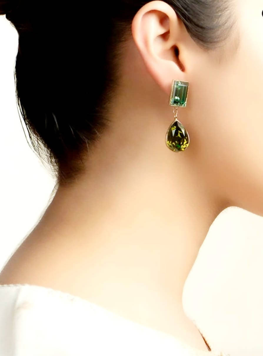 Bling Accessories Hand Made Statement Crystal Stud Earrings | Grocsy