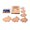Kraftsman Stack Up Puzzles/ Layered Puzzle Bunny Shape For Kids | Color Kit Included | 6 Pieces Puzzle | Grocsy