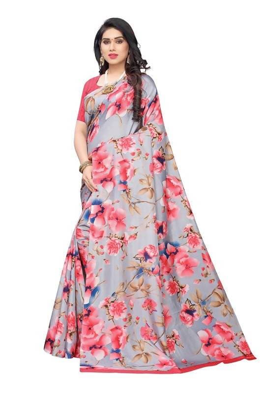 Vamika Grey Linen Satin Border Saree (SONAKSHI 12 PEACH) | Grocsy
