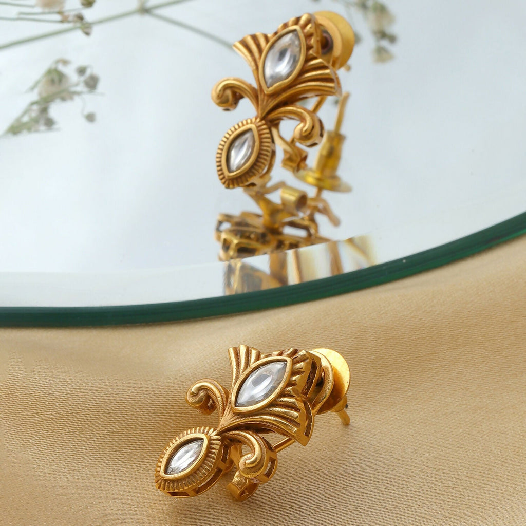 Golden Earrings (Gold) - Ruby Raang | Grocsy