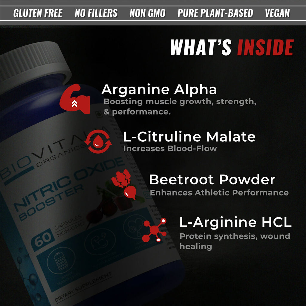 Biovitalia Organics Nitric Oxide Capsule L-Arginine | Grocsy