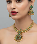 Jewel City Timeless Elegance Of Indian Heritage Handcrafted Green Necklace Set | Grocsy