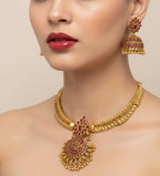Jewel City Timeless Elegance Of Indian Heritage Handcrafted Red Necklace Set | Grocsy