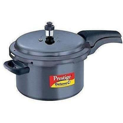 Prestige Deluxe Plus Hard Anodized Outer Lid Pressure Cooker, 5 Litres, Black | Grocsy