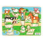 Nesta Toys Wooden Farm Animal Knob Puzzle (8 Pcs) | Grocsy
