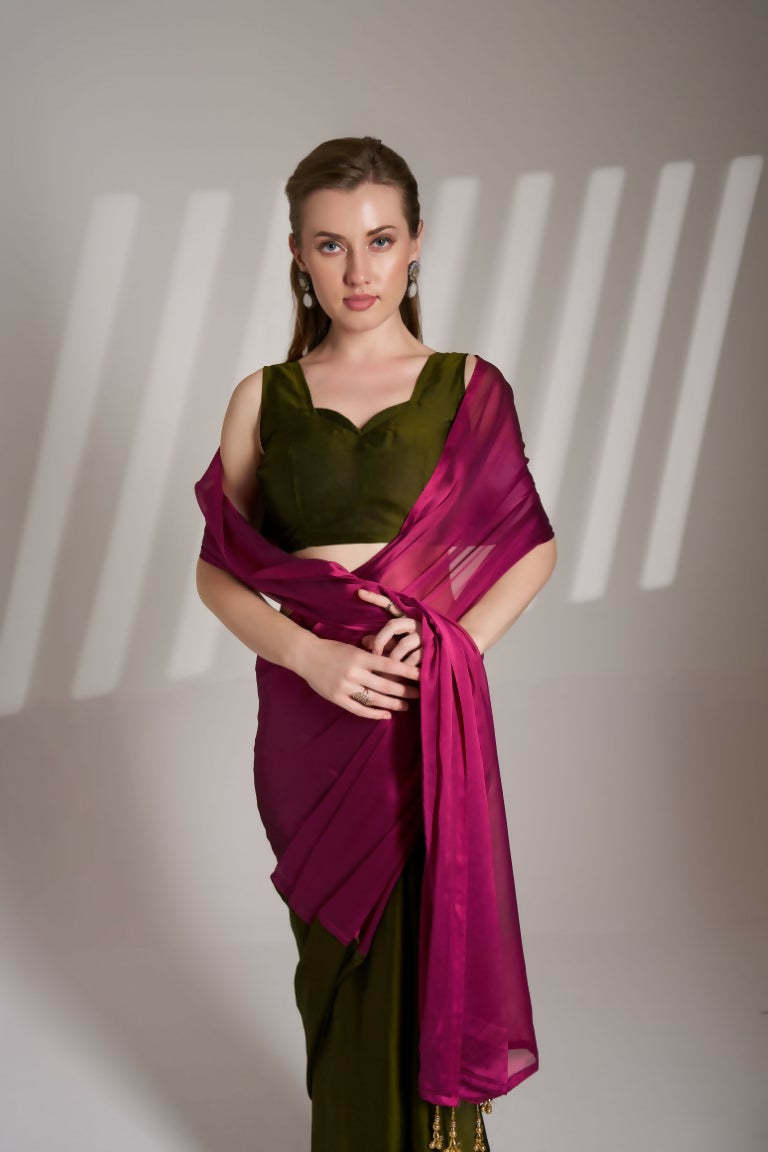 Pink Satin Rangoli Solid Fancy Designer Saree - Nafisa | Grocsy