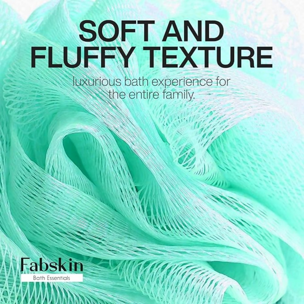 Fabskin Luxury Bathing Round Loofah - Aqua and Pink - 2 Pieces | Grocsy