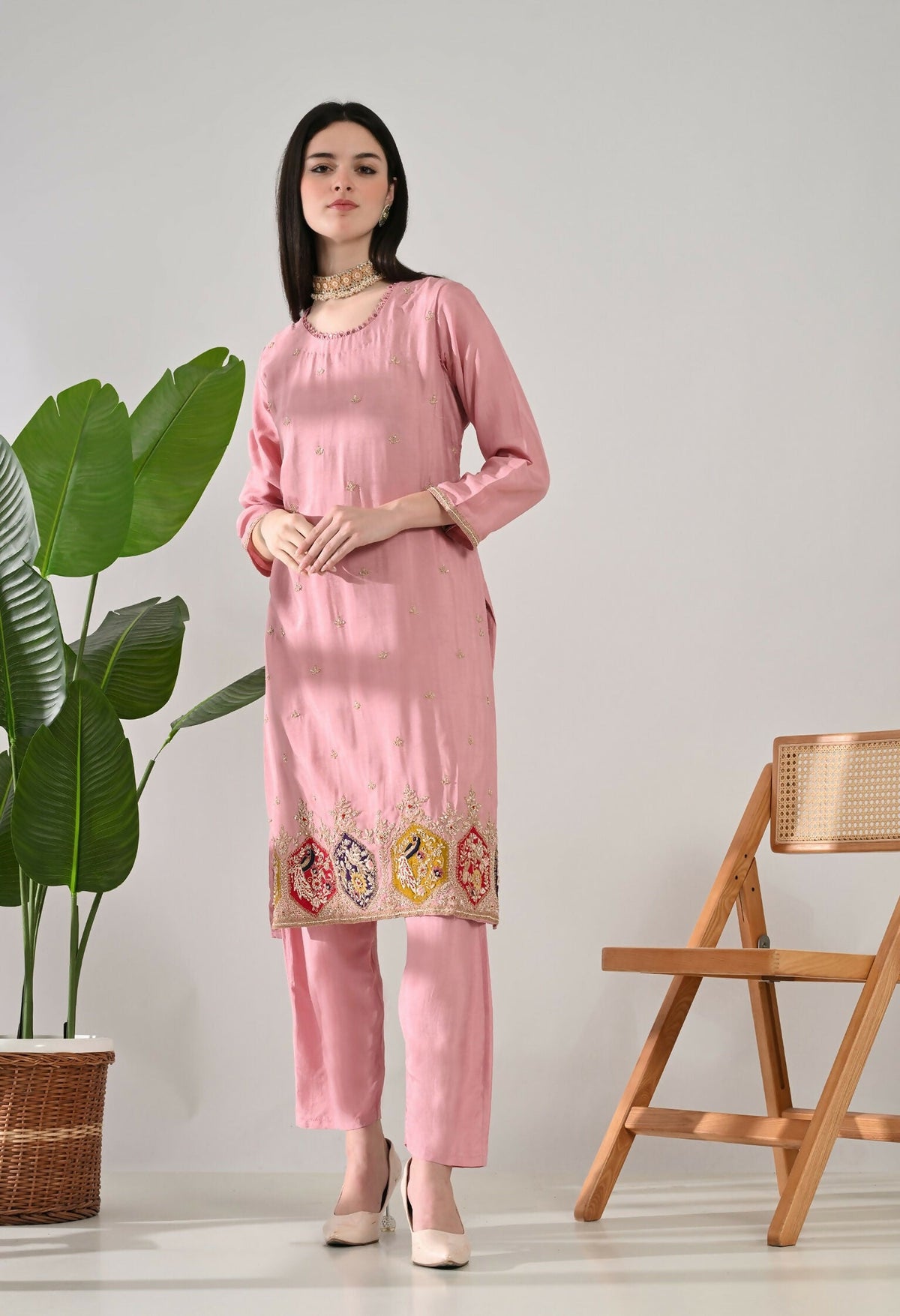 Joban Fashion Onion Premium Pure Viscose Print Dola With Handwork Kurta Set | Grocsy