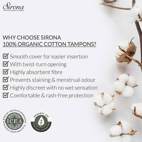 Sirona Heavy Flow Organic Cotton Tampons | Grocsy