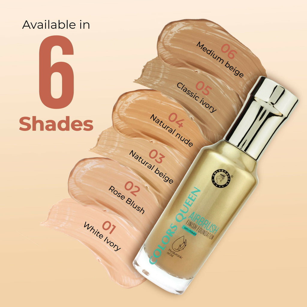 Colors Queen Airbrush Foundation With Primer - Natural Nude | Grocsy