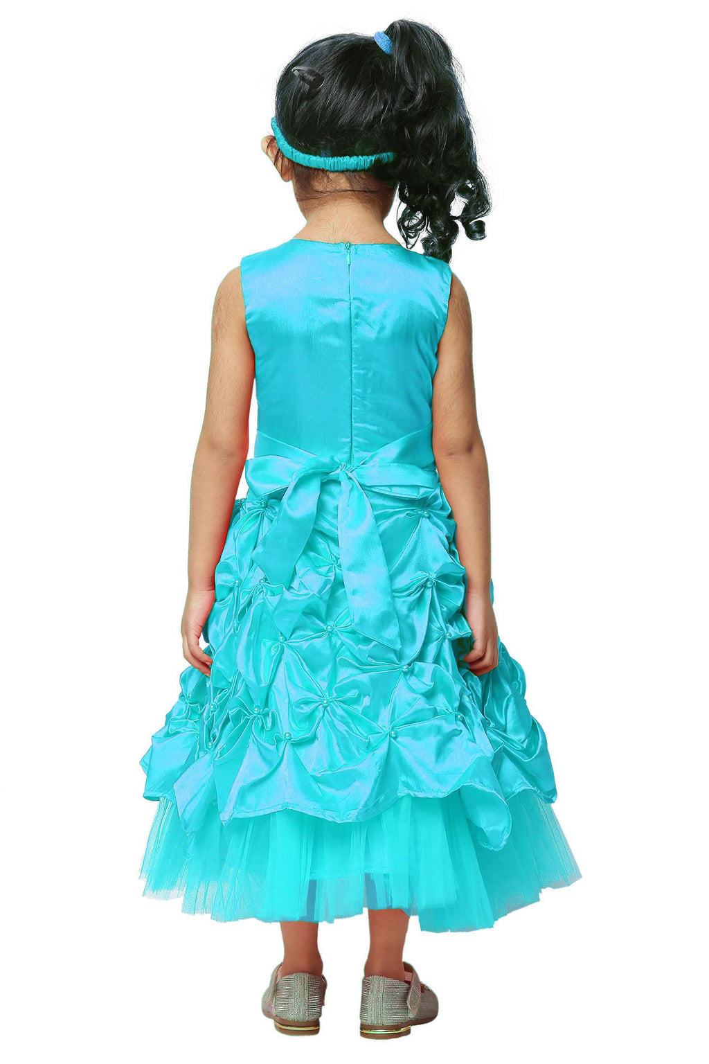Asmaani Kids Party Wear Stylish Dresses, Perfect for Parties, Functions & Vacations - Aqua Blue | Grocsy