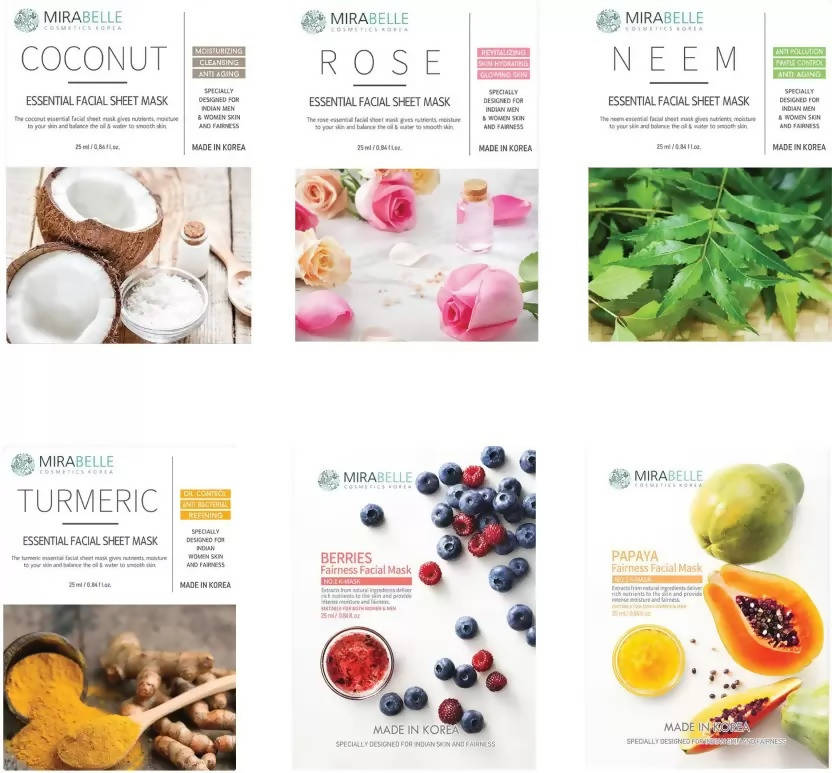 Mirabelle Korea Dull Skin Face sheet Mask Combo | Grocsy