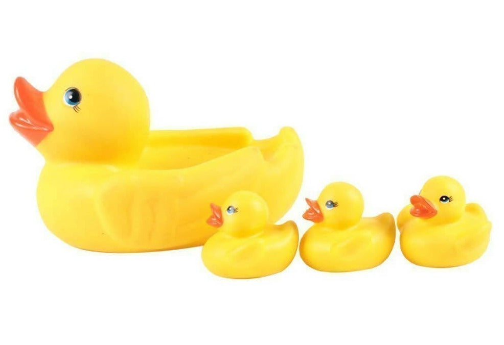 ToysBuddy Baby Bathing Rubber Squeaky Ducks Floating Play Water Pool Tub Toys (Yellow) | Grocsy