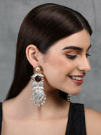 Joban Fashion Women Long Pattern Silver Tone Earrings | Grocsy