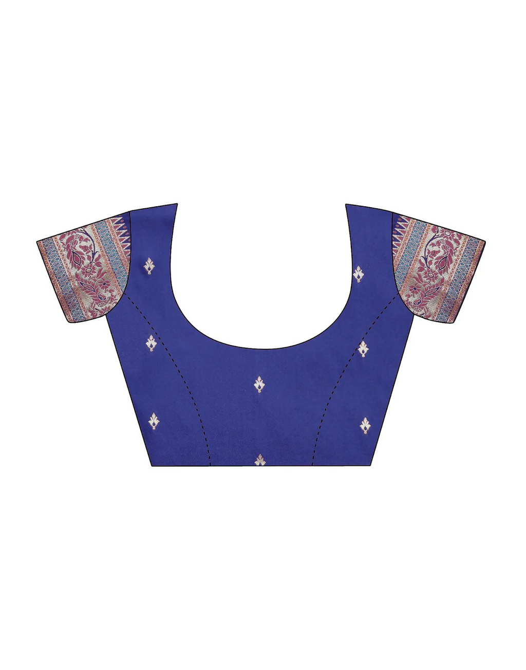 Vastranavya Blue Soft Paithani Silk Saree With Gold Zari Weaving Motifs With Matching Blouse Fabric | Grocsy