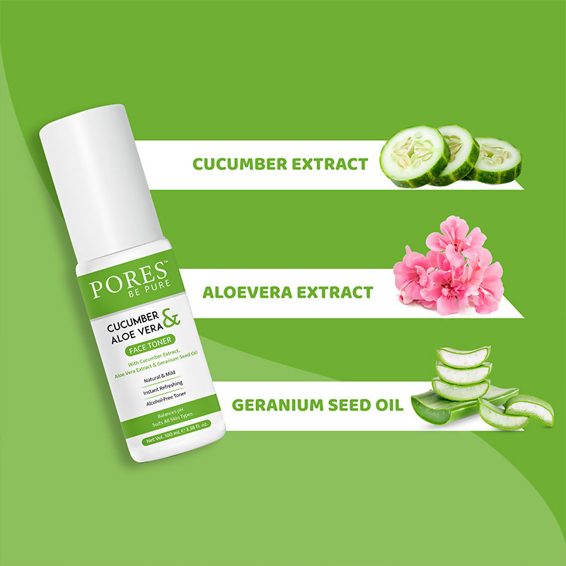 Pores Be Pure Cucumber Face Toner With Aloe Vera | Grocsy