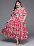 Ahalyaa Women's Traditional wear Ethnic Dress - Red | Grocsy