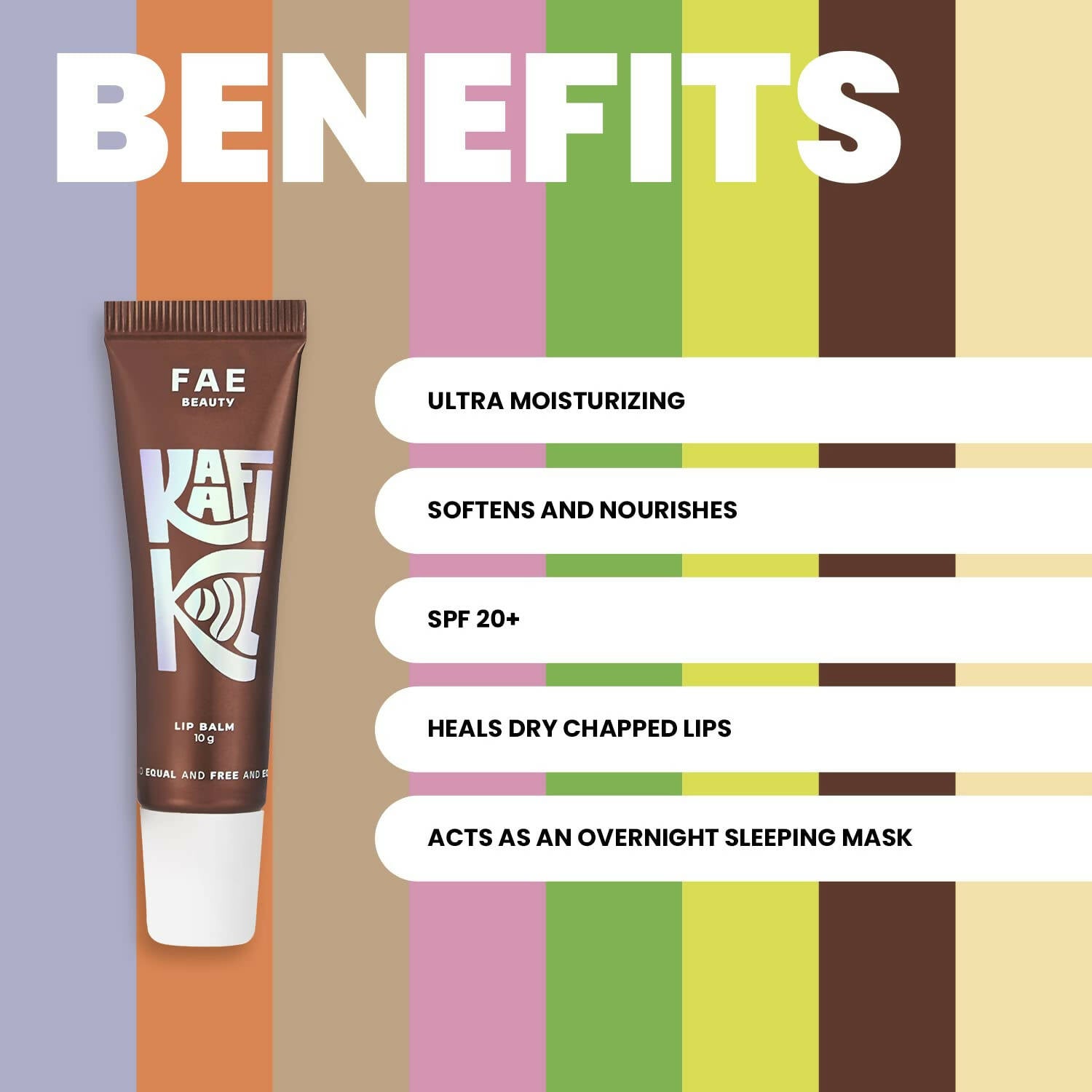 FAE Beauty Kaafi Kool Coffee Lip Balm SPF 20+ - Sheer Coffee Brown | Grocsy