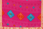Vamika Pink Georgette Printed With Lace Saree | Grocsy