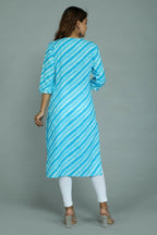 Alvano Women's Stylish Cotton Blend Laheriya Kurti | Grocsy