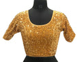 Vamika Brown Velvet Sequence Blouse | Grocsy