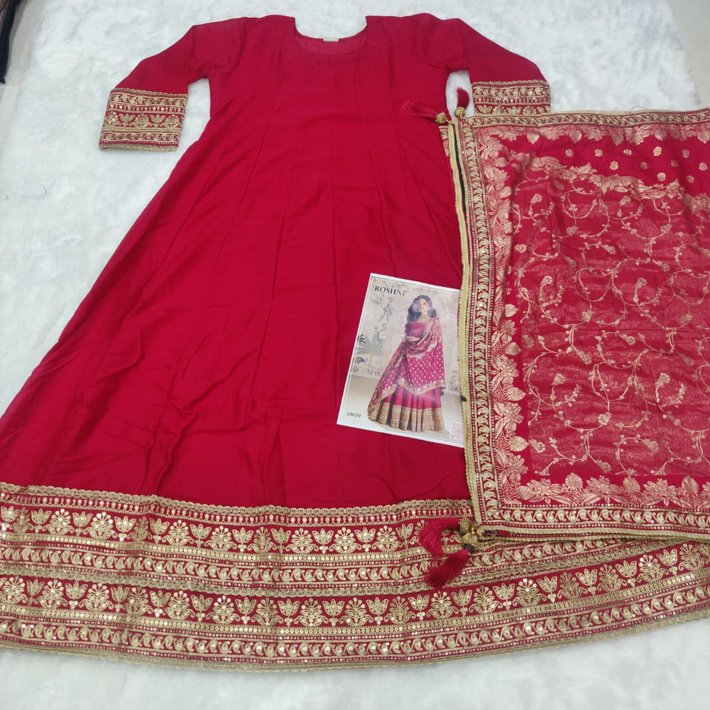 Aarshi Fashions Pink Silk Wedding Gowns | Grocsy