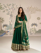 Aarshi Fashions Green Silk Wedding Gowns | Grocsy