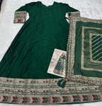 Aarshi Fashions Green Silk Wedding Gowns | Grocsy