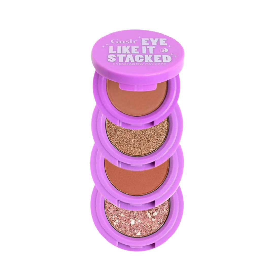 Gush Beauty Eye Like It Stacked - Summer sundowner- 4 in 1 - Brick Brown, Toasted Coffee, Bronze Terracotta & Champagne Shimmer | Grocsy