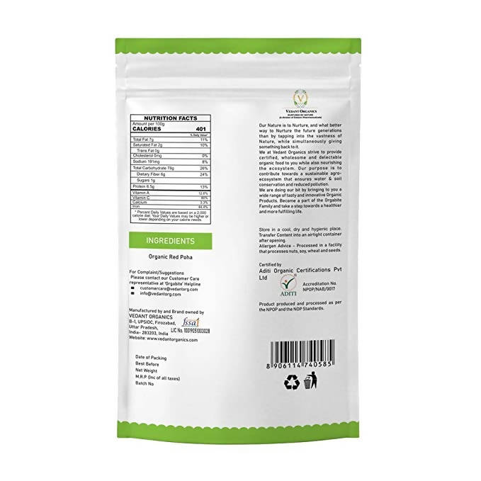 Orgabite Organic Red Poha | Grocsy