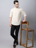 Even Apparels Cream Pure Cotton Men's Kurta With Side Placket | Grocsy