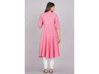 House of RP Women Pink Cotton Floral Print Anarkali Kurta | Grocsy