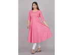 House of RP Women Pink Cotton Floral Print Anarkali Kurta | Grocsy