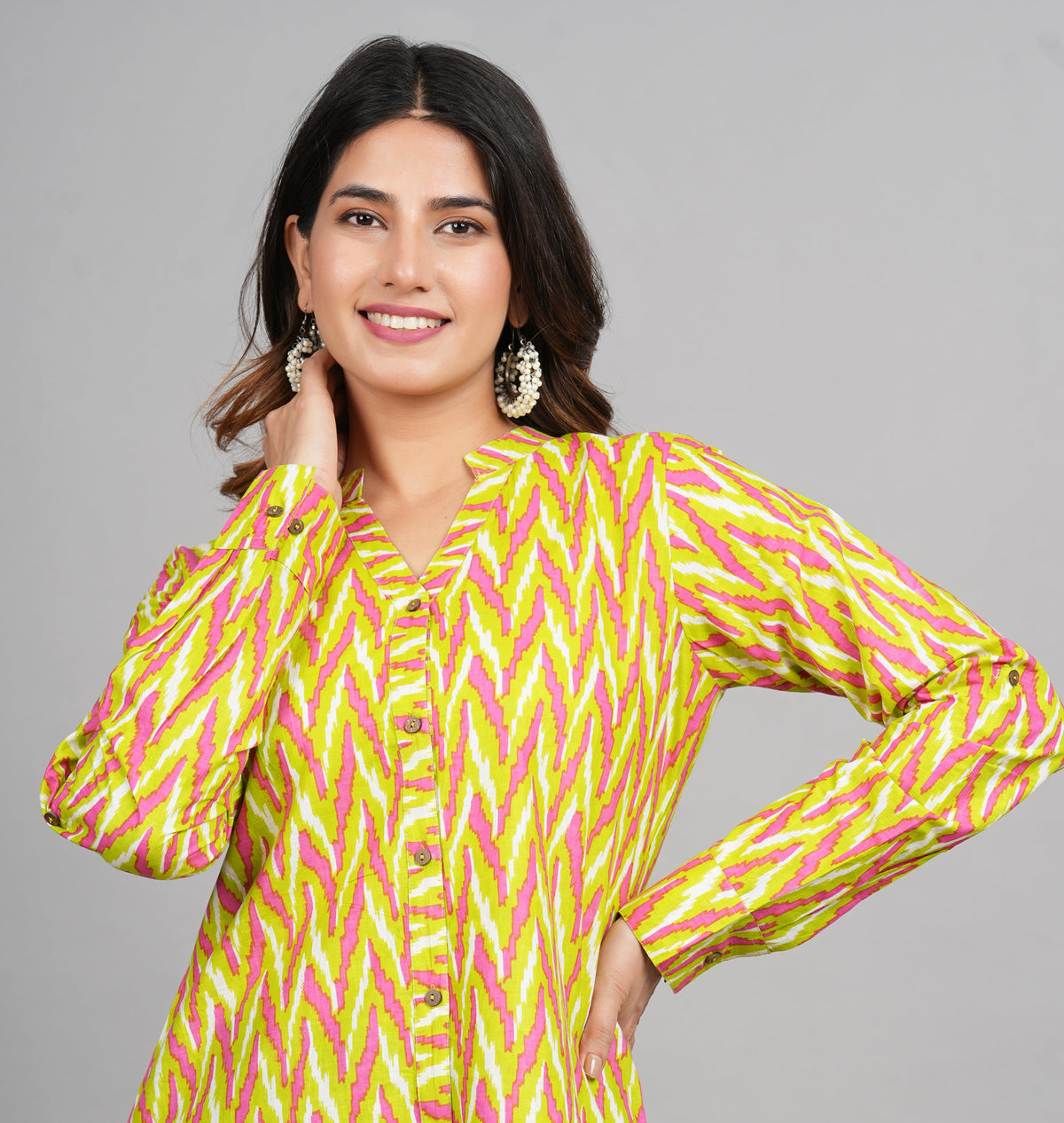 House of RP Women Cotton Yellow Print Casual Shirt | Grocsy