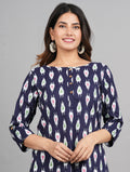 House of RP Women Cotton Blue Graphic Print Casual Top | Grocsy