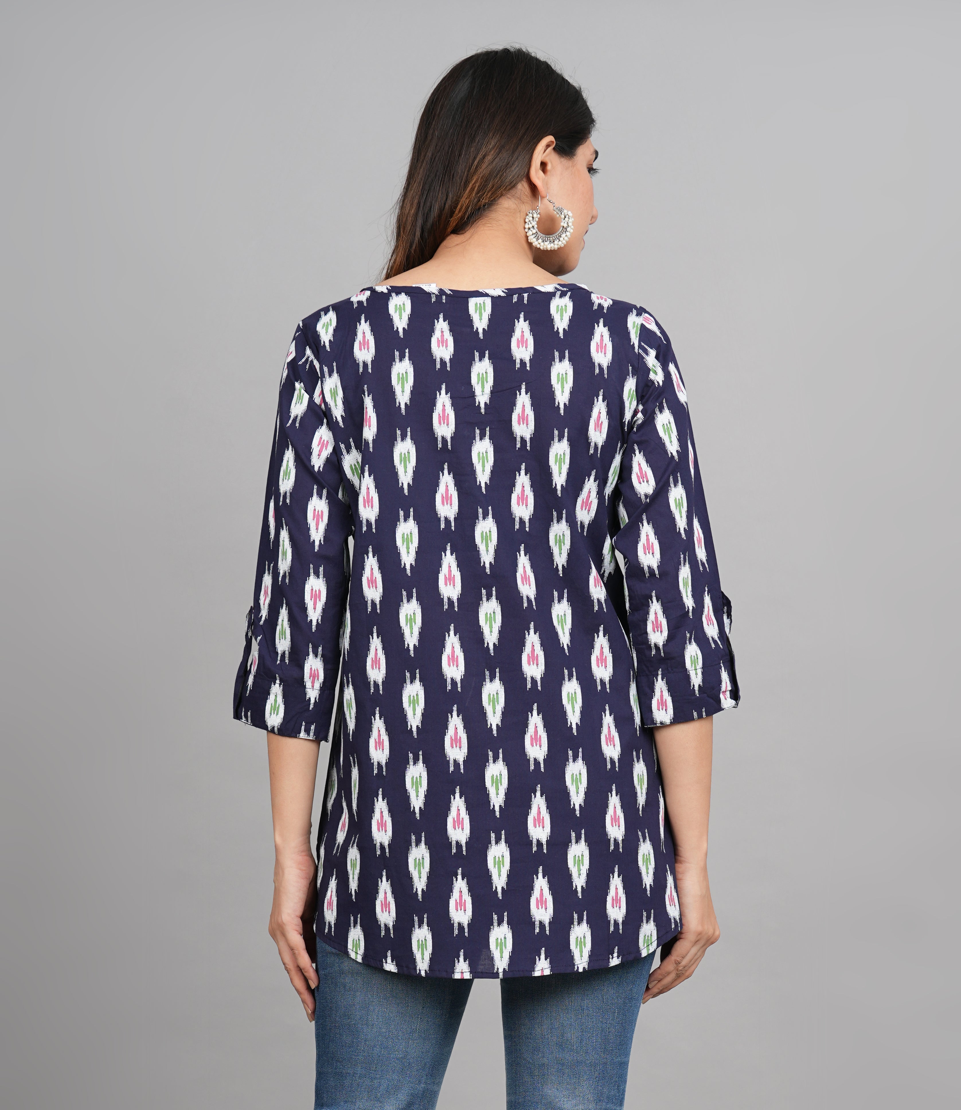 House of RP Women Cotton Blue Graphic Print Casual Top | Grocsy