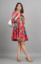 House of RP Women Cotton Pink Fit and Flare Short Dress | Grocsy