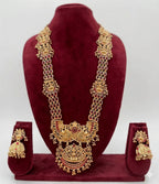 Jewel City Stunning Gold-Plated Temple Jewelry Set | Traditional Haram & Jhumkas | Bridal & Festival Wear | Grocsy