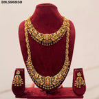 Jewel City Handcrafted Traditional Gold-Plated Temple Jewelry Set | Ethnic Bridal Lakshmi Necklace & Earrings for Women | Grocsy
