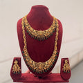 Jewel City Handcrafted Traditional Gold-Plated Temple Jewelry Set | Ethnic Bridal Lakshmi Necklace & Earrings for Women | Grocsy