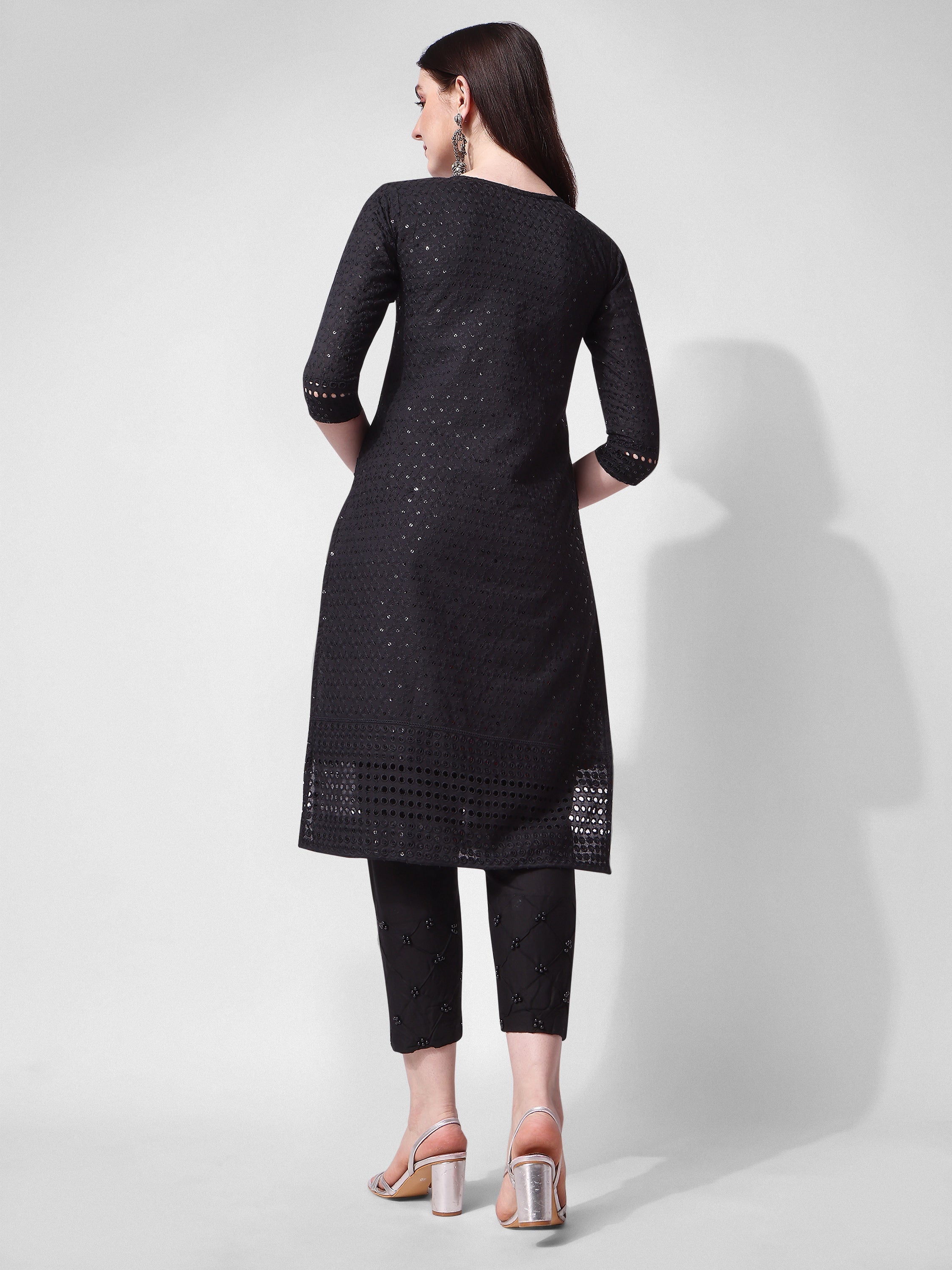 Embroidered Kurta With Pant, Multicolor - Hiral Fashion | Grocsy
